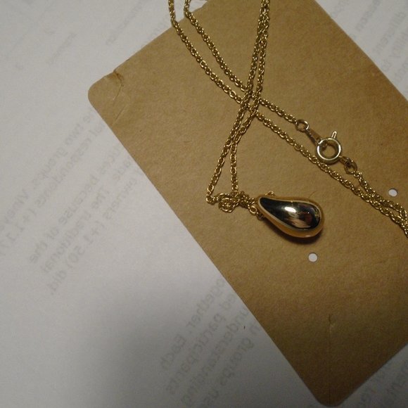 Zales Gold and Silver Necklace with Teardrop Pendant - Picture 2 of 7